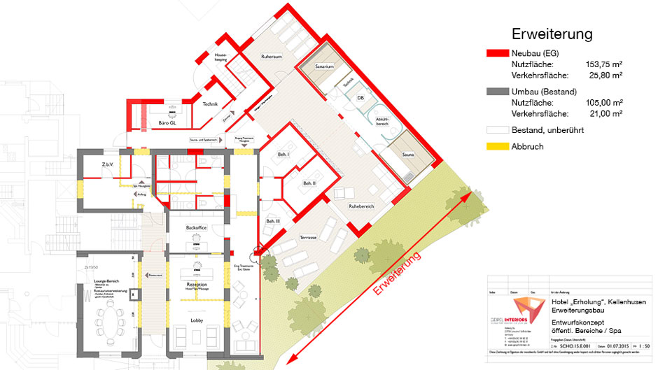Familien-Hotel „Erholung“ Kellenhusen, architektonisches Konzept zur Erweiterung