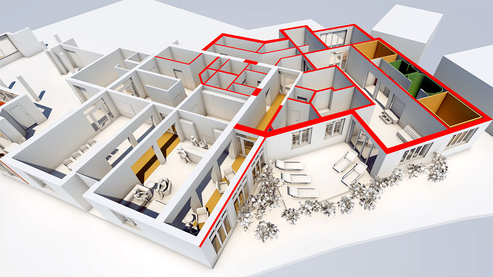 anschauliche 3D-Visualisierung der Hotelerweiterung als Grundlage aller Entscheidungen